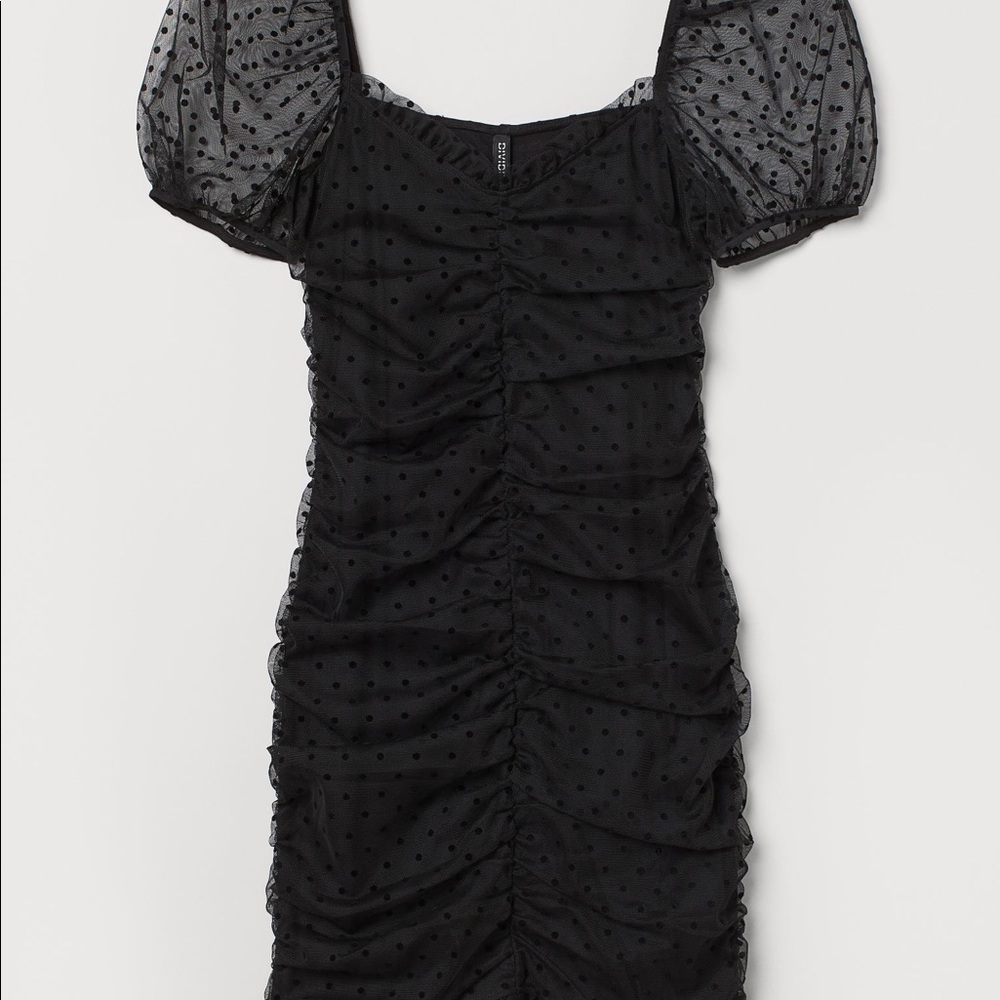 black medium gathered dress